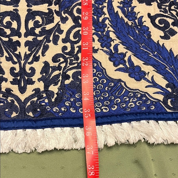 Chic Long Sleeve Dress with Blue Embroidery size Medium - Picture 9 of 11